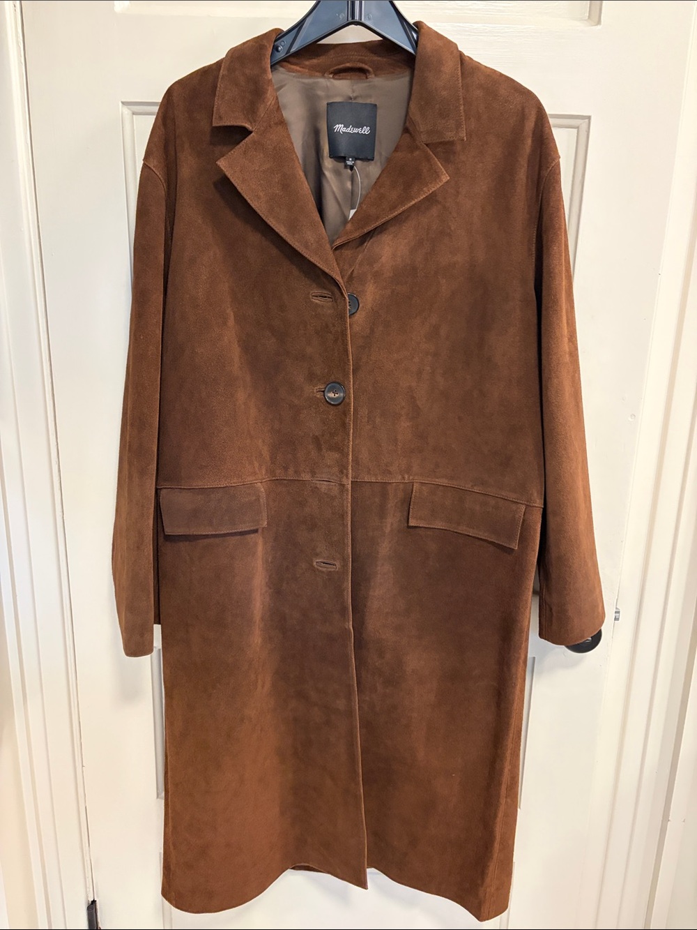Madewell Brown Suede Single-Breasted Trench Coat NWT